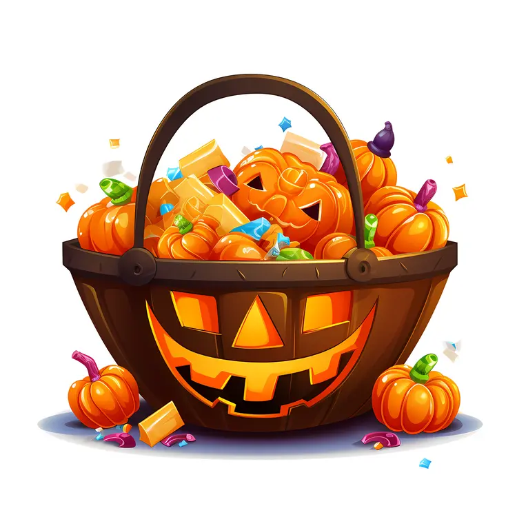 Halloween Pumpkin Basket with Candy