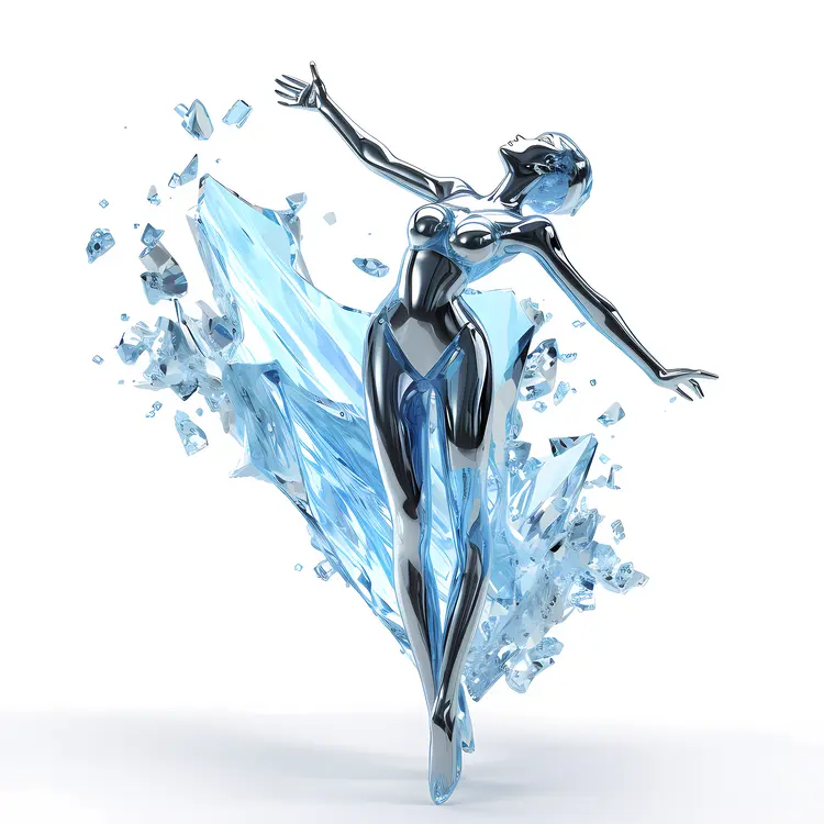 Futuristic Metallic Human Sculpture