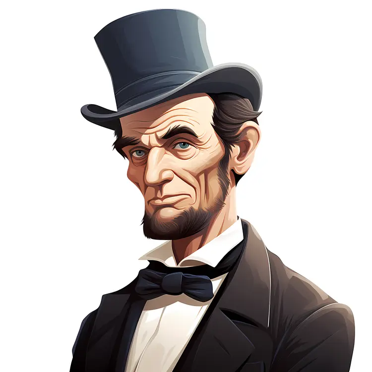 Historical Man with Beard in Top Hat