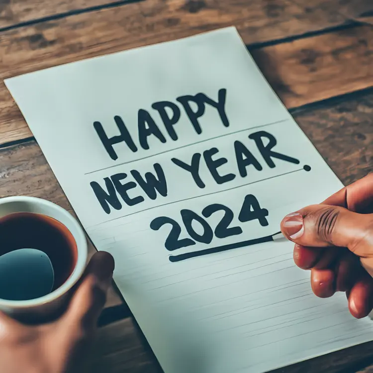 Happy New Year 2024 Handwritten Note