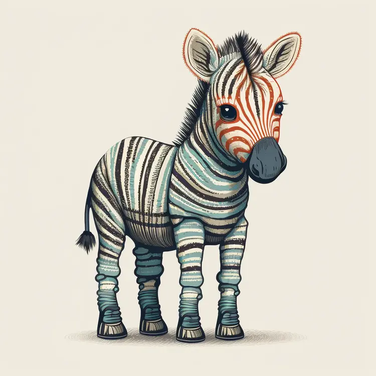 Cute Cartoon Zebra Illustration