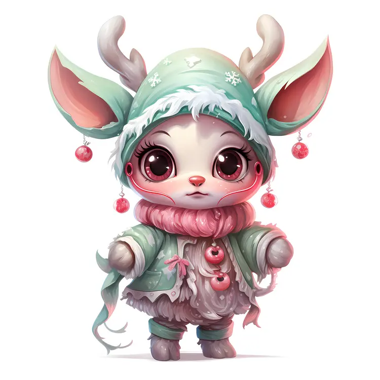 Cute Animal in Green Hood