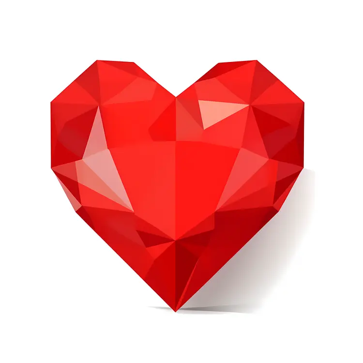 Geometric Red Heart Symbol for Valentine's Day