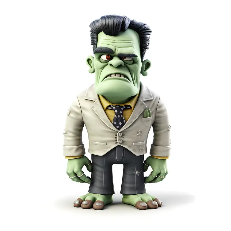 Serious Green Monster in Suit