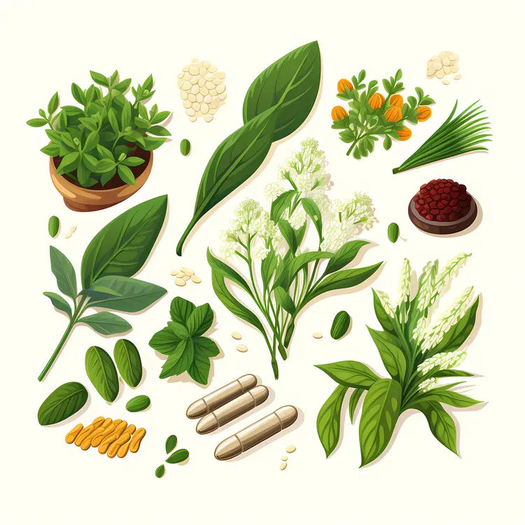 Herbal Ingredients and Bottles