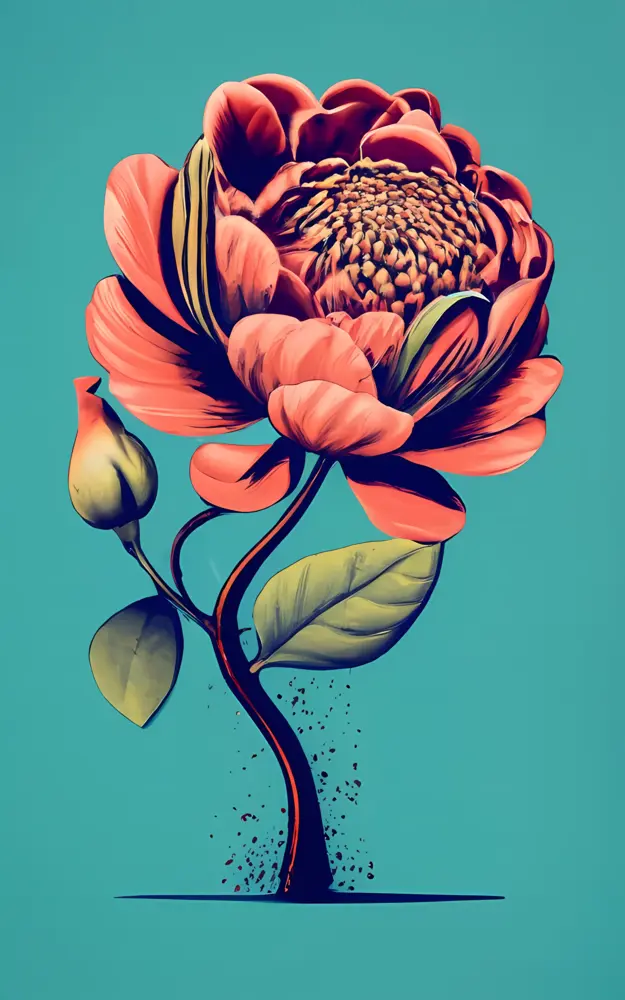 Beautiful Pink Flower Illustration