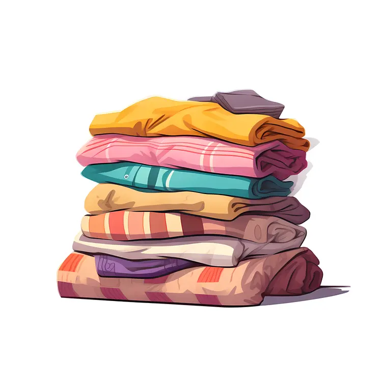 Stack of Colorful Folded Clothes