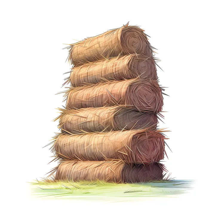 Stack of Hay Bales in a Farm Setting