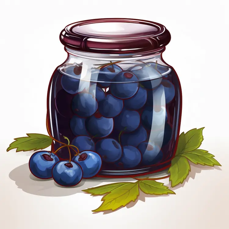 Delicious Blueberry Jam in a Jar