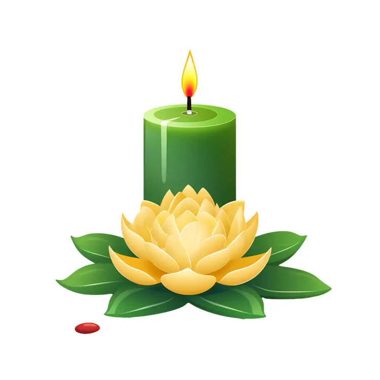 Yellow Lotus Candle Illustration