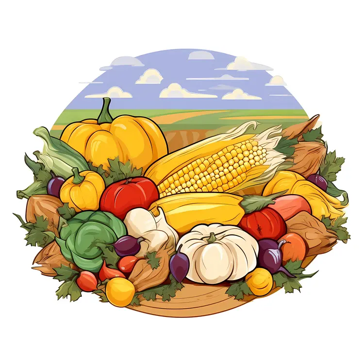 Colorful Vegetables in Autumn Harvest