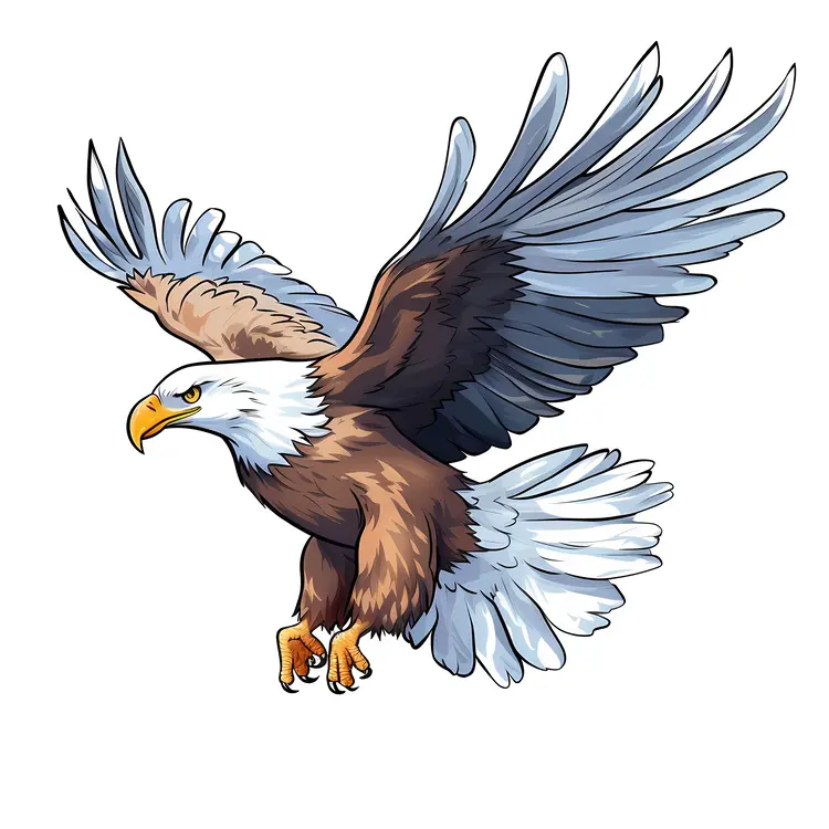 Majestic Eagle in Flight Illustration