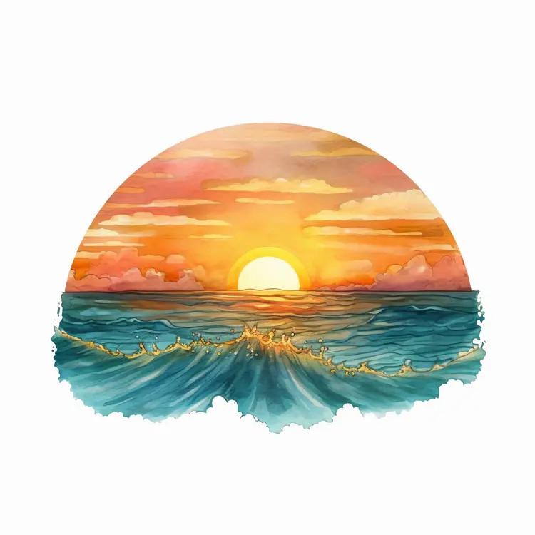 Beautiful Sunset Over the Ocean