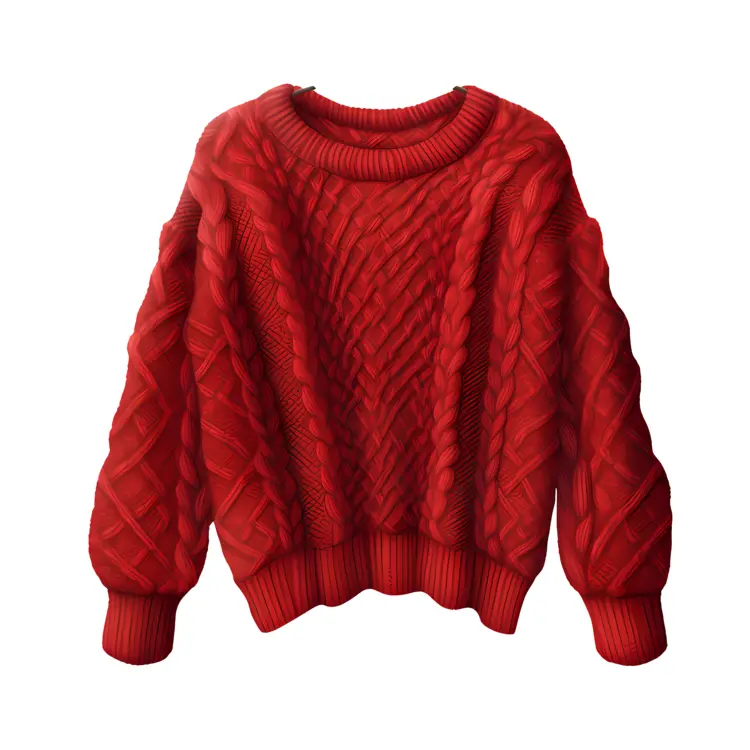 Red Chunky Knit Sweater