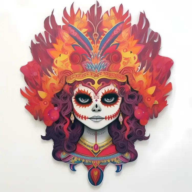 Colorful Sugar Skull for Day of the Dead Celebration