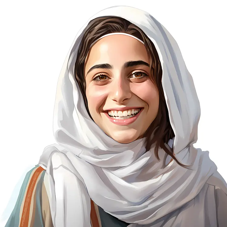 Smiling Woman in Headscarf Portrait
