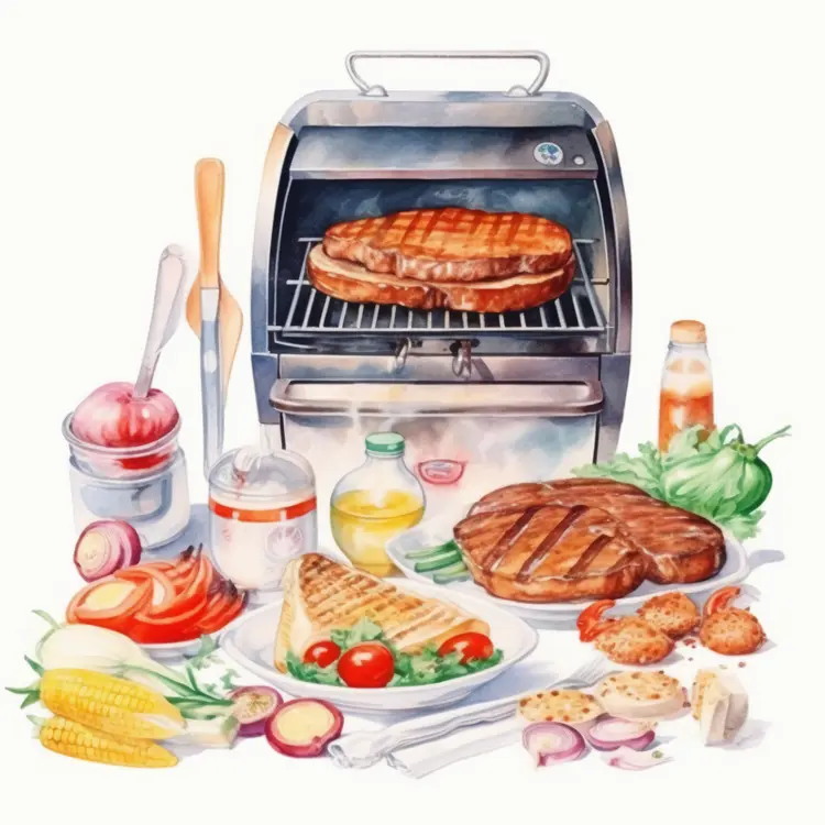 Delicious Barbecue Feast with Grill