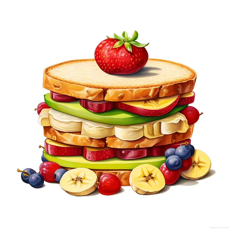 Delicious Fruit Sandwich with Fresh Ingredients
