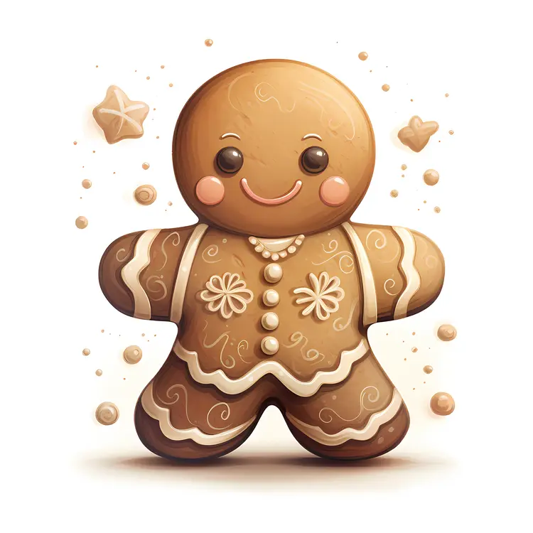 Cute Gingerbread Man Illustration
