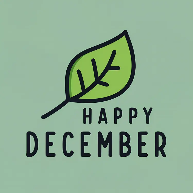 Leaf with Happy December