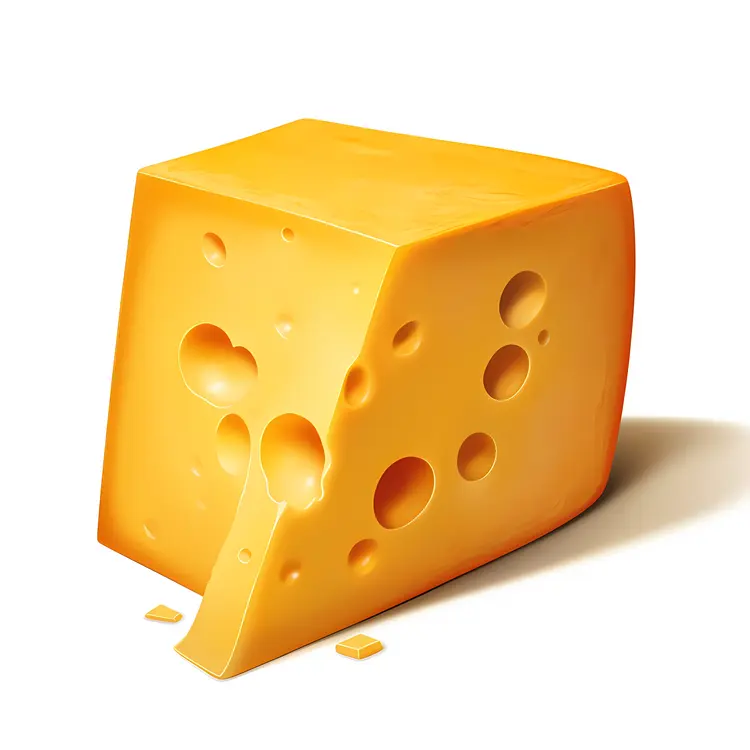 Yellow Cheese with Holes