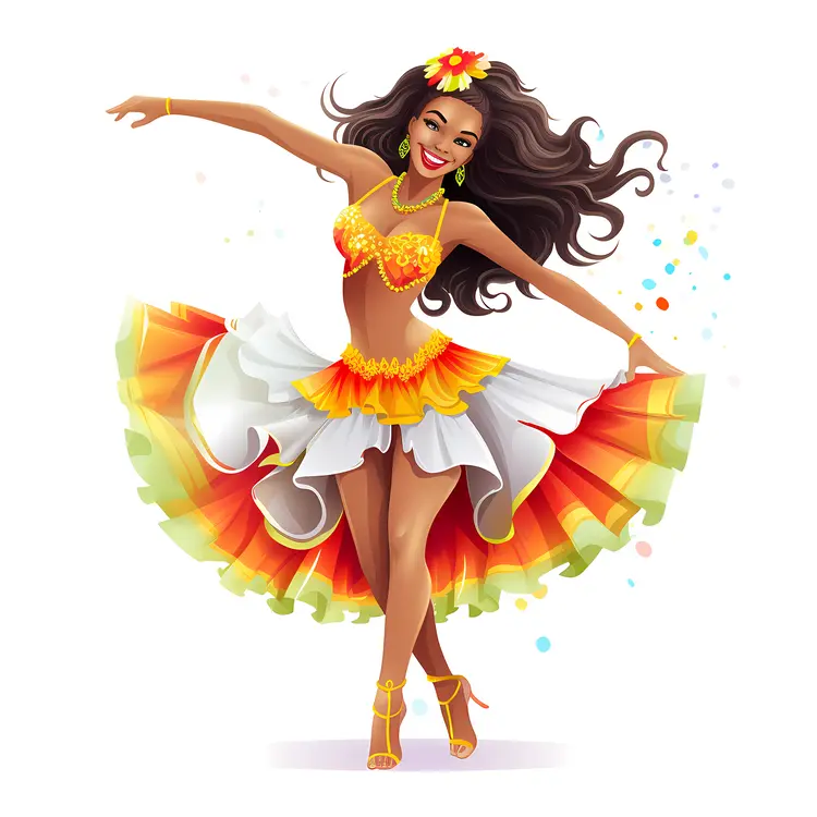 Colorful Carnival Dancer Illustration