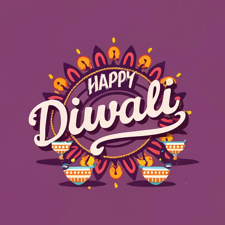 Happy Diwali with Lamps