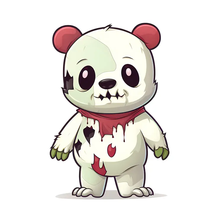 Cute Zombie Panda for Halloween