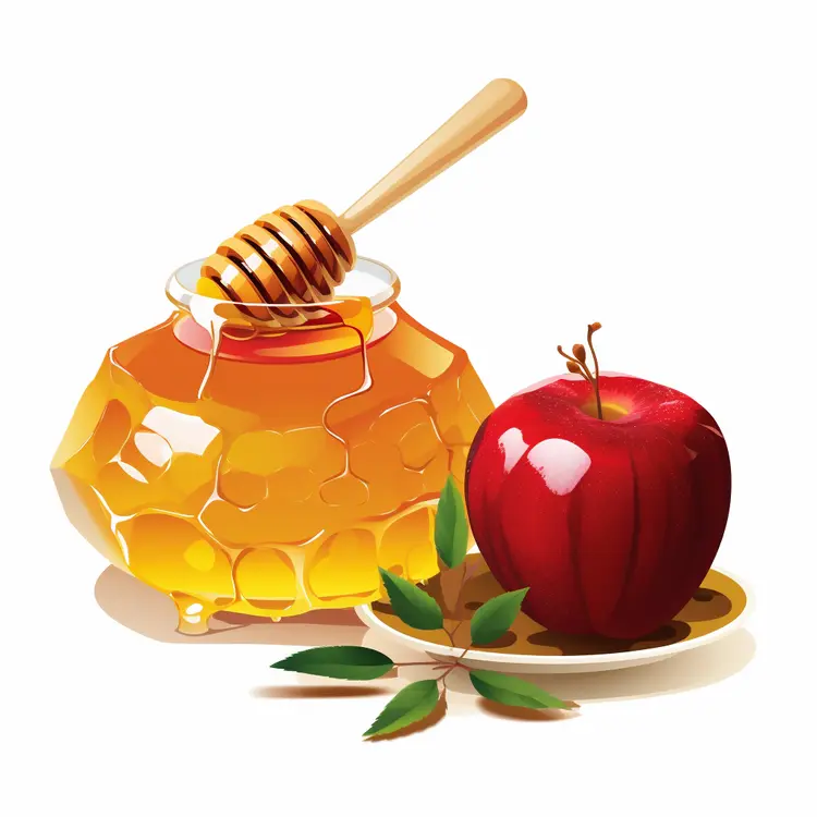 Honey and Apple for Rosh Hashanah Celebration