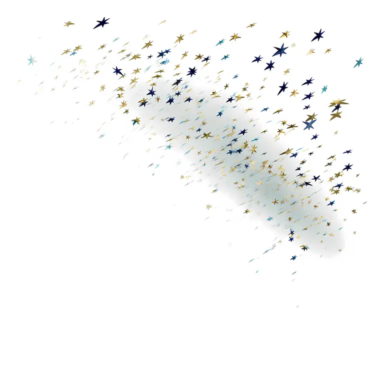 Scattered Blue and Gold Stars