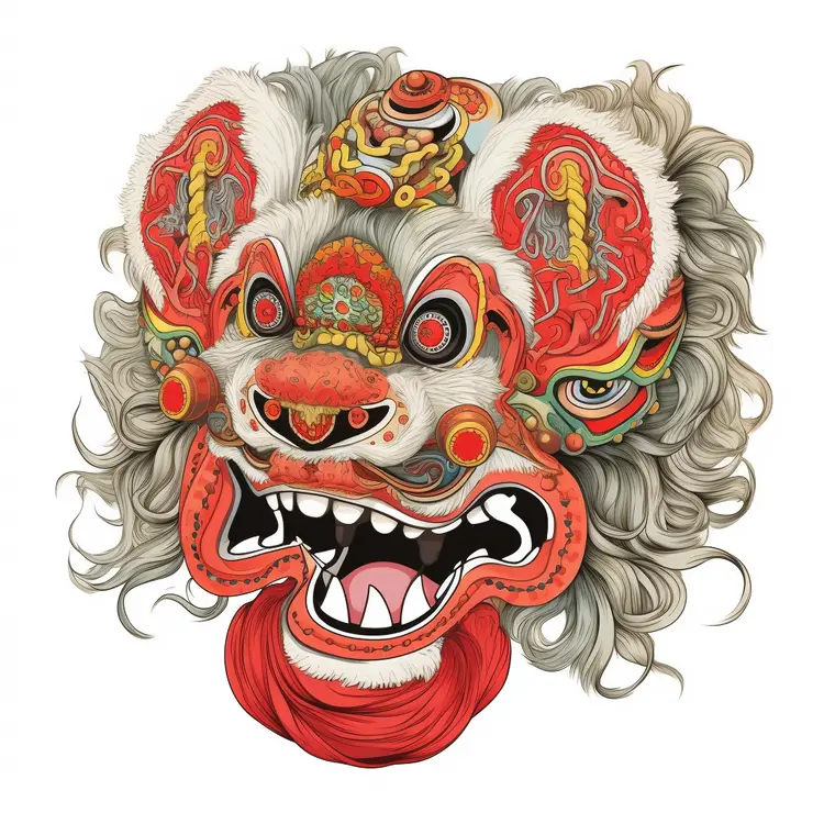 Colorful Traditional Lion Mask