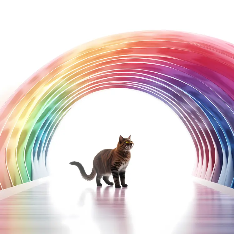 Cat Under Rainbow Arch