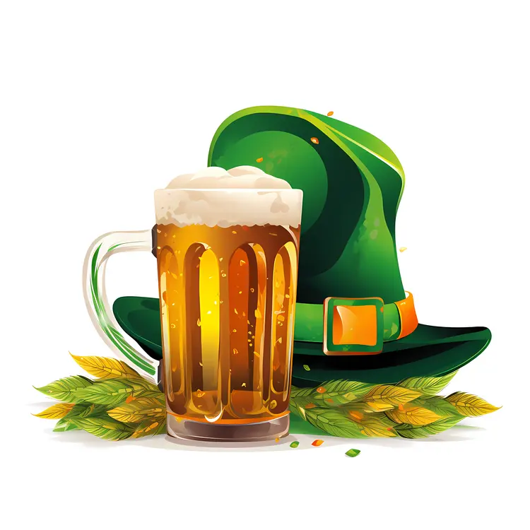 Beer and Green Hat for St. Patrick's Day Celebration