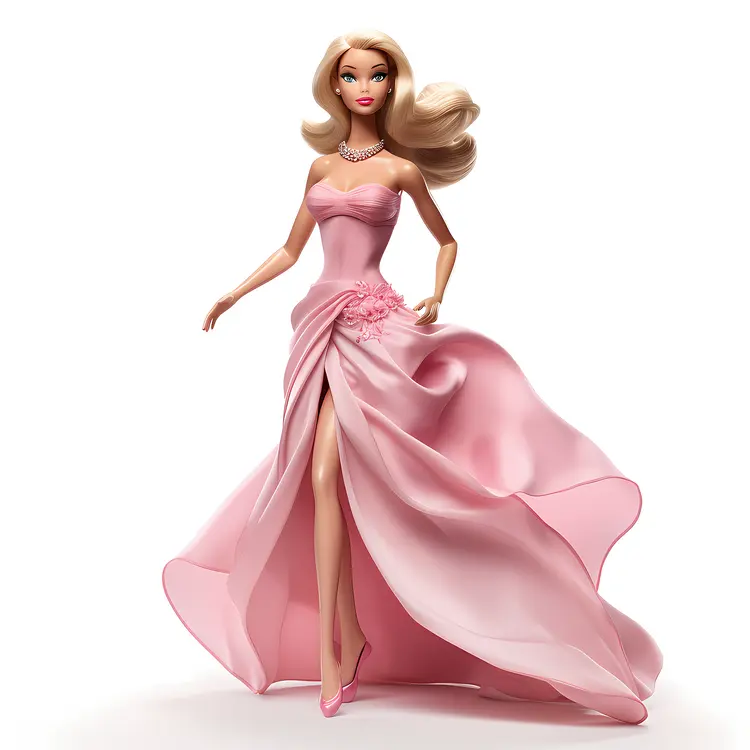 Elegant Fashion Doll in Pink Dress