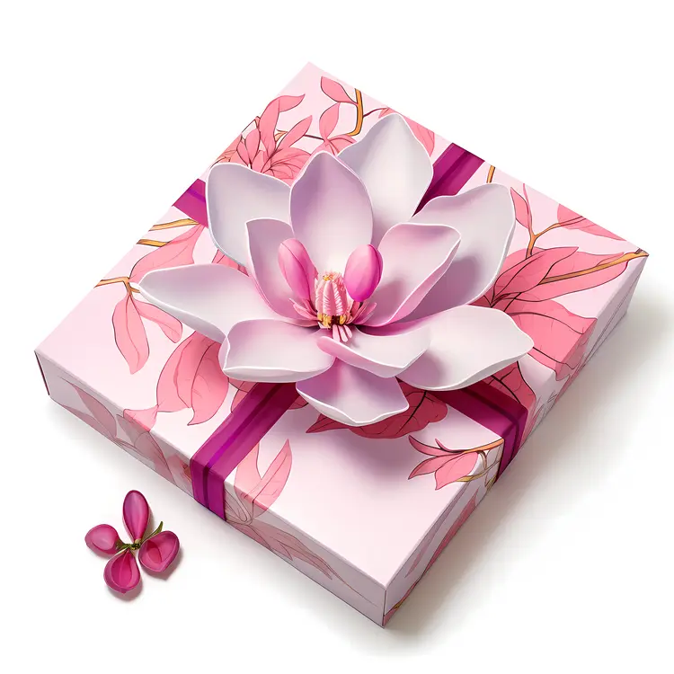 Elegant Pink Floral Gift Box