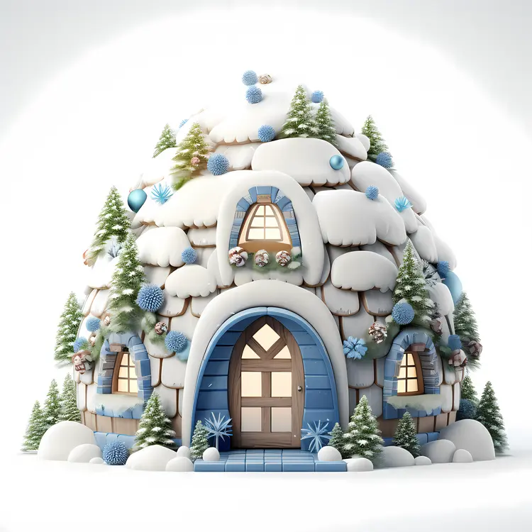 Snowy House with Trees
