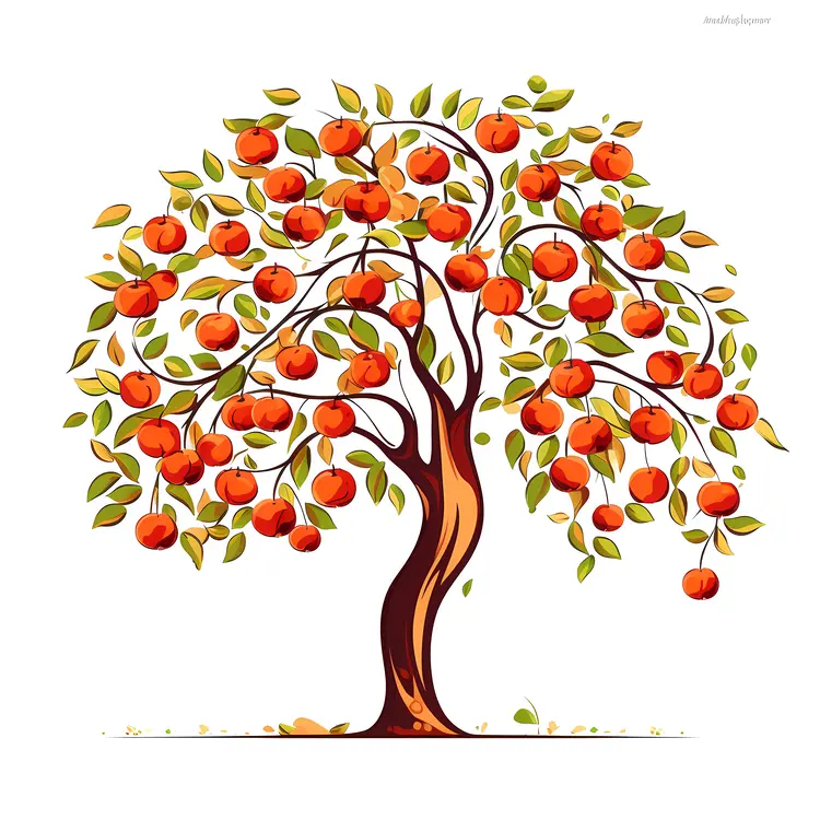 Apple Tree with Red Apples