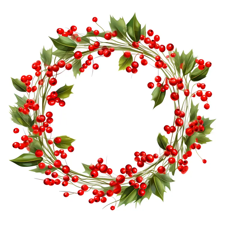 Charming Christmas Wreath with Red Berries