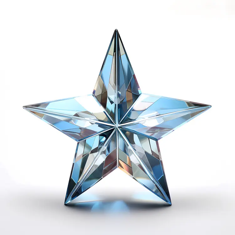 Blue Glass Star Decoration