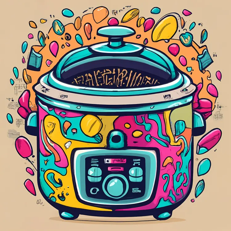 Colorful Slow Cooker with Abstract Design