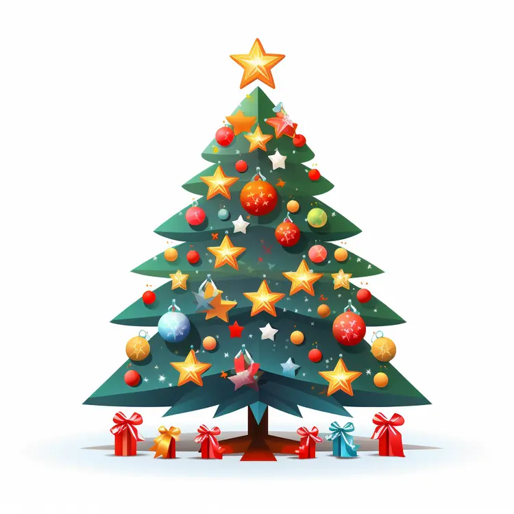 Beautiful Decorated Christmas Tree with Gifts