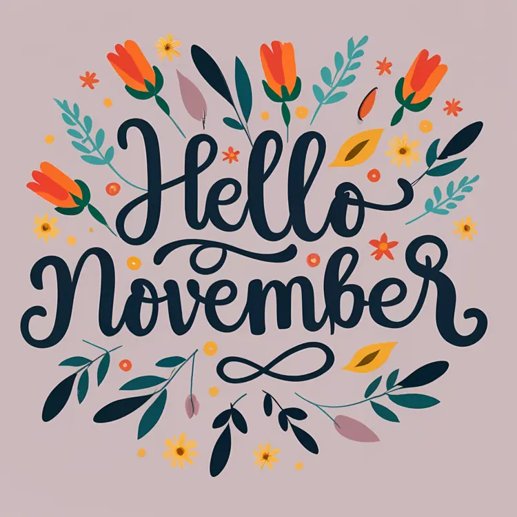 Hello November Floral Greeting