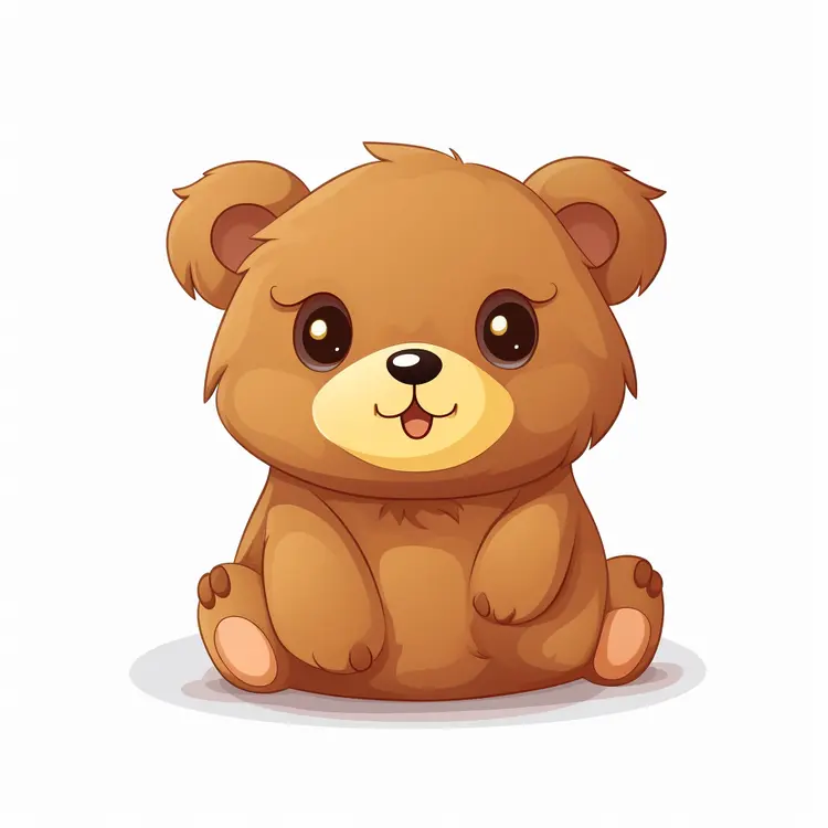 Cute Brown Teddy Bear Illustration