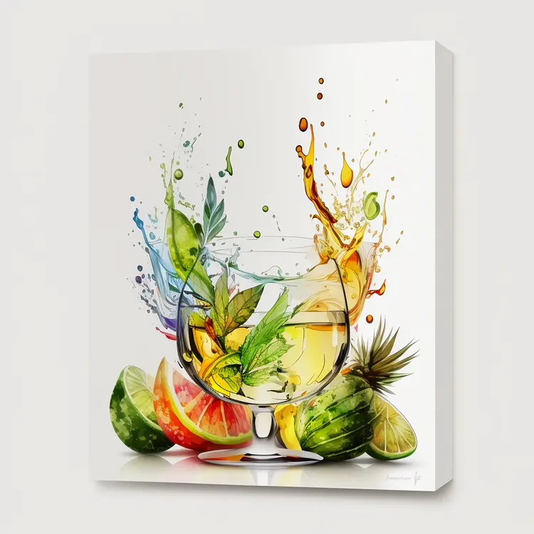 Refreshing Cocktail with Fruits Splash
