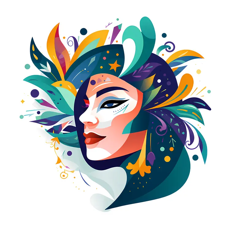 Artistic Portrait of a Woman with Feathers