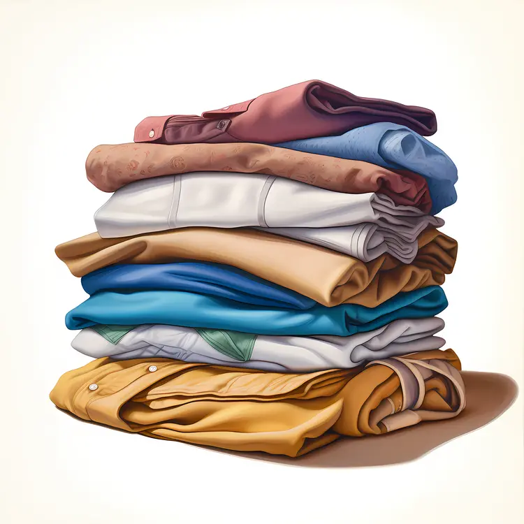 Neatly Folded Stack of Clothes