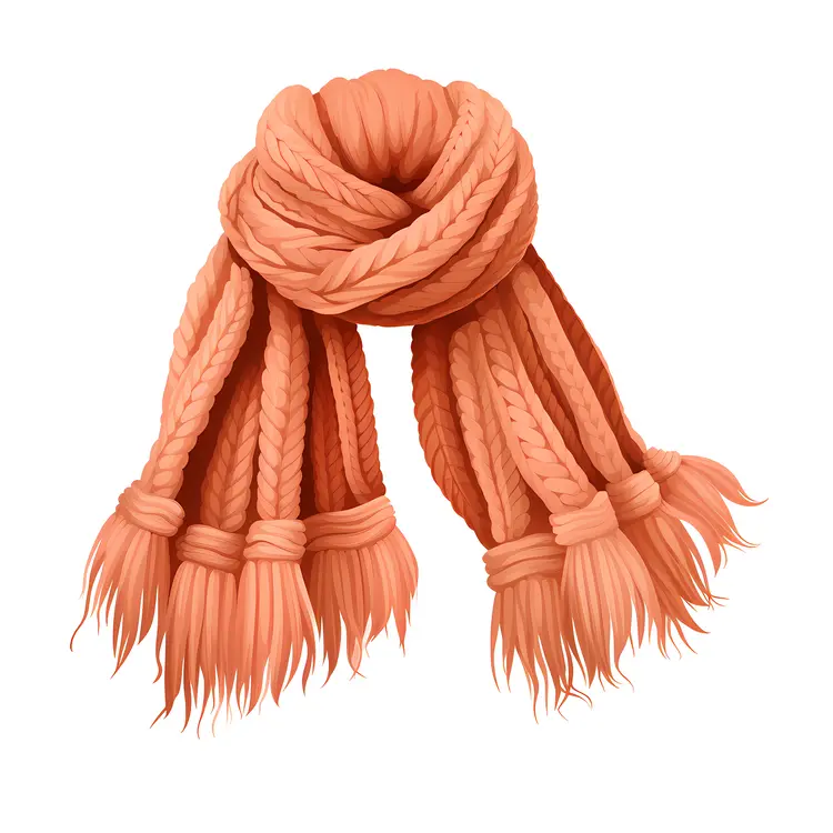 Warm Orange Knitted Scarf