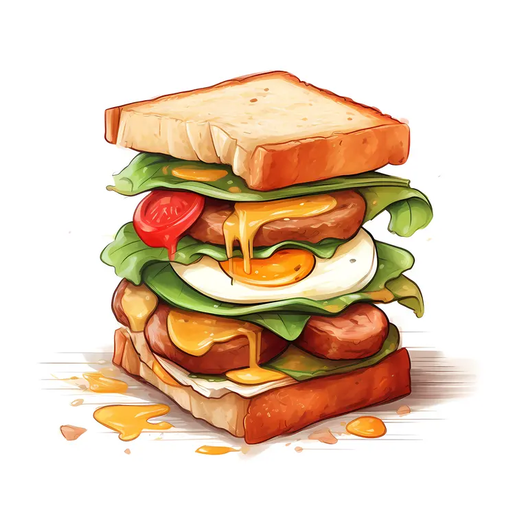 Hearty Breakfast Sandwich with Egg