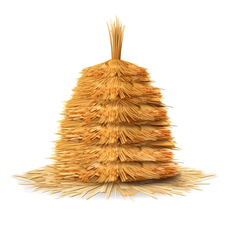 Tall Haystack in Rural Farm Setting