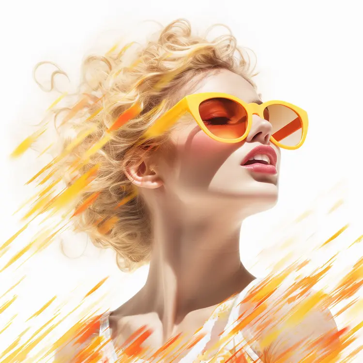 Stylish Woman with Yellow Sunglasses for Summer Fashion